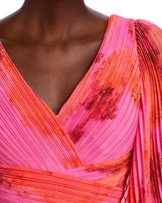 Printed Chiffon Pleated Dress