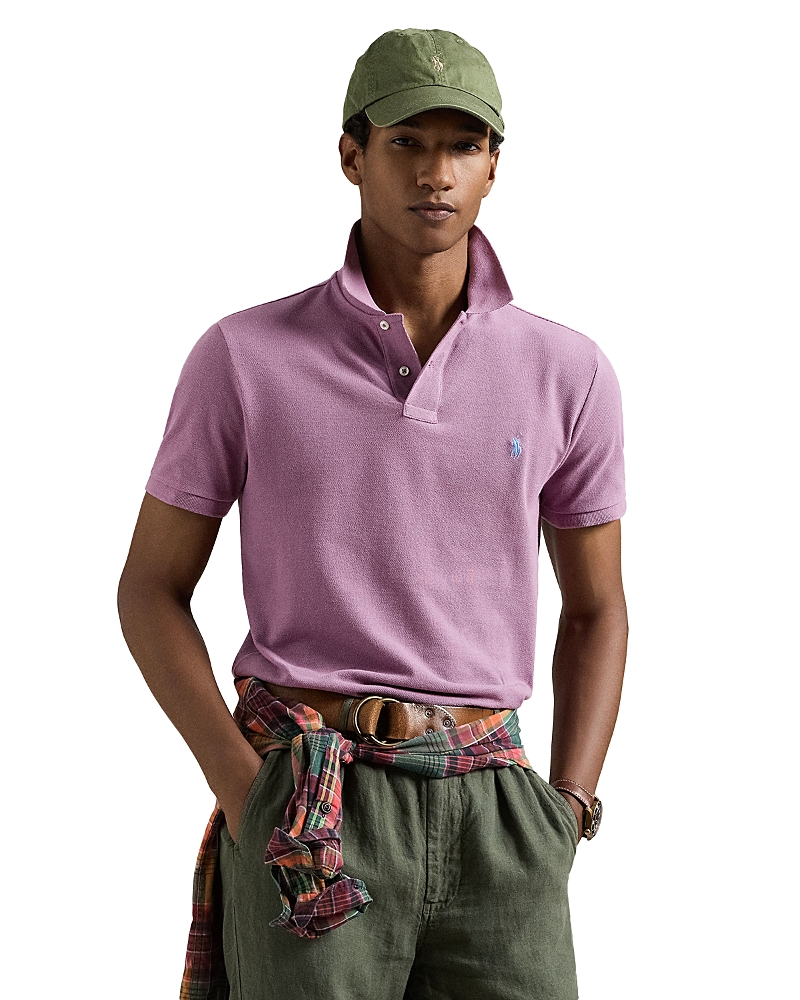 Polo Ralph Lauren Man Polo Shirt Lilac Size Xxl Cotton In Purple