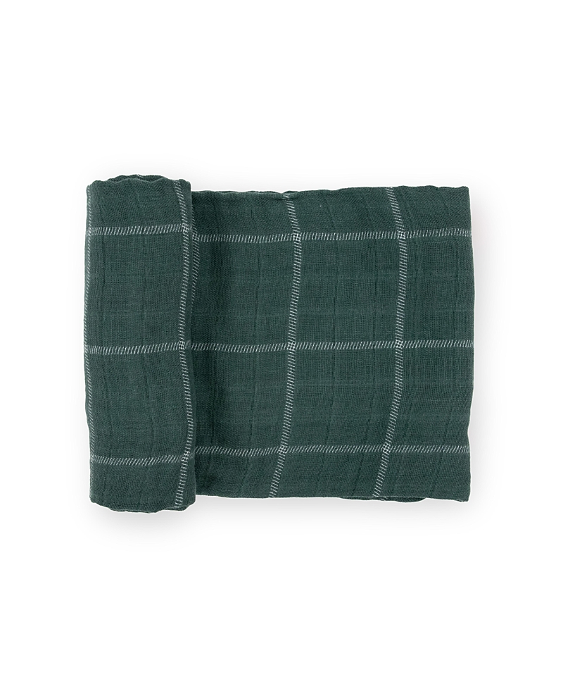 Little Unicorn Cotton Muslin Swaddle Blanket In Evergreen Plaid
