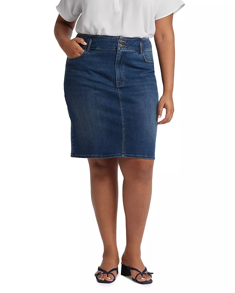 Nydj Plus Denim Skirt in Olympus