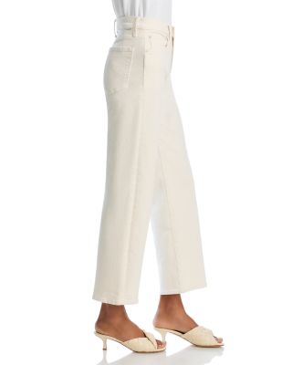 The Rambler High Rise Ankle Wide Straight Jeans in Cream Puff