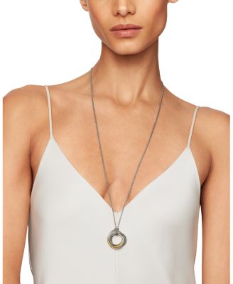 Crossover Small Pendant Necklace with 14K Gold