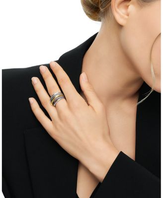 Crossover Narrow Ring with Gold