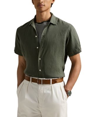 Classic Fit Short-Sleeve Linen Camp Shirt