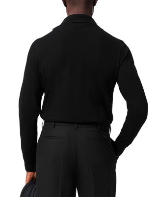 Long Sleeve Ribbed Collar Polo Shirt