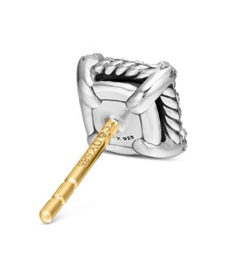 Sterling Silver Chatelaine Black Onyx Stud Earrings with Diamonds - Exclusive