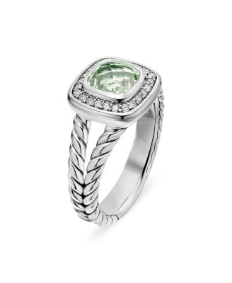 Petite Albion Ring with Prasiolite & Diamonds