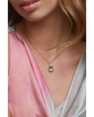 Macaron Cubic Zirconia Pendant Necklace in 18K Gold Plated, 16"-18" 