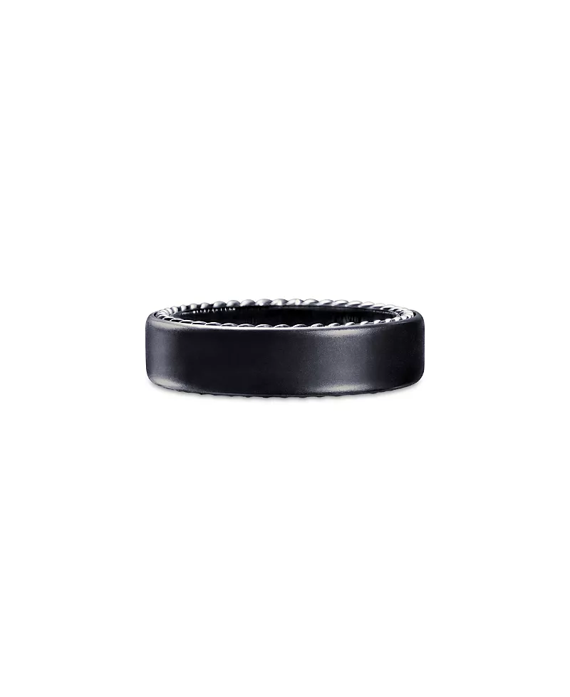 David Yurman Men's Streamline Band Ring in Black Titanium, 6mm