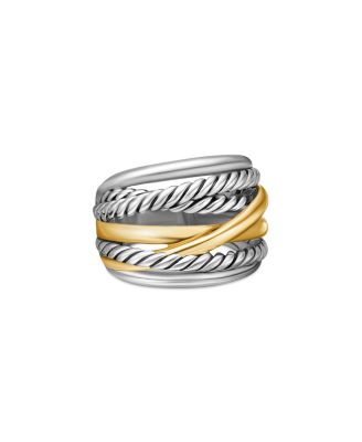 Crossover Wide Ring with 14K Gold