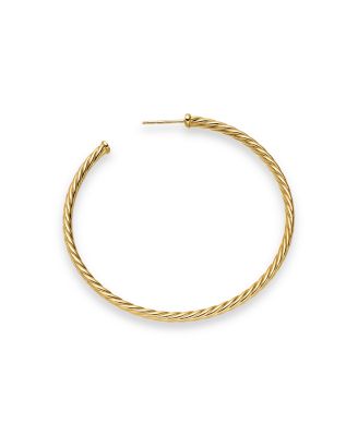Cablespira&reg; Hoop Earrings in 18K Yellow Gold, 2"