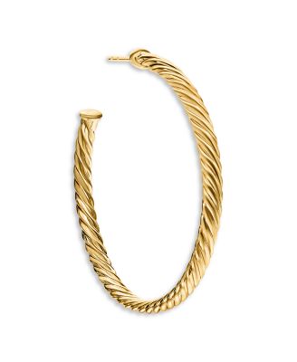 Cablespira Hoop Earrings in 18K Yellow Gold, 1.5"