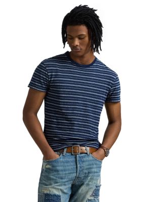 Polo Ralph Lauren Classic Fit Striped Cotton Linen Tee