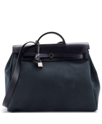 Pre-Owned Hermes Mm Herbag Toile and Leather