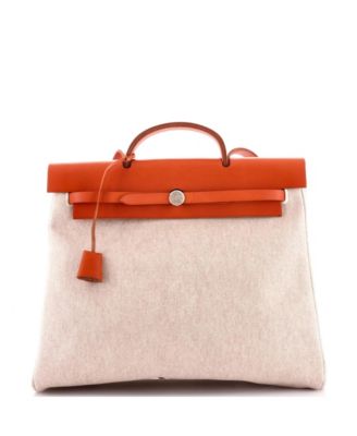 Pre-Owned Hermes Mm Herbag Toile and Leather