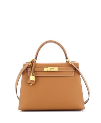 Pre-Owned Hermes Kelly 28 Handbag Brown Epsom With Gold Hardware