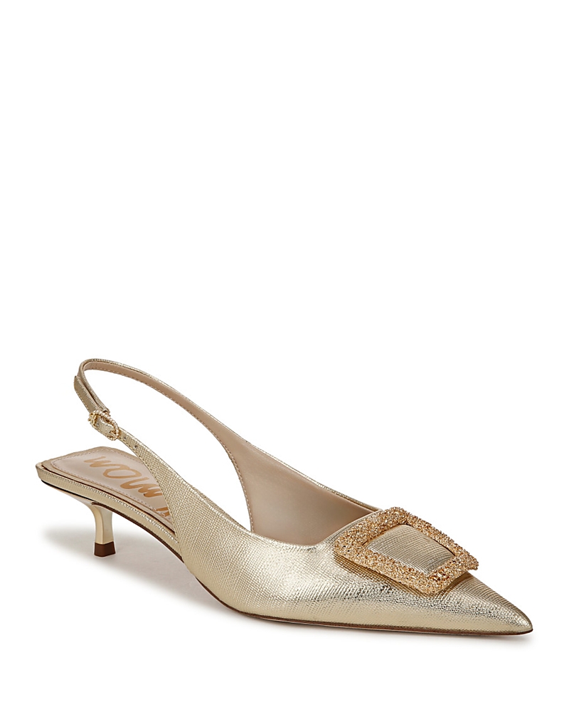 Shop Sam Edelman Women's Kammie Pointed Pumps In Amber Gold