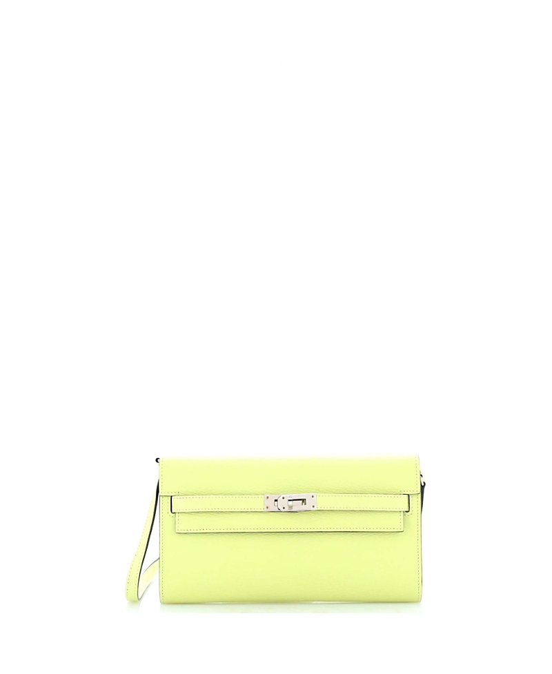 Pre-owned Pre-owned Hermes Hermes Kelly To Go Wallet Chevre Mysore In Green