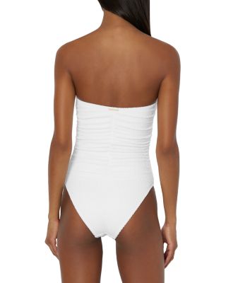 Textured Ruched One Piece Swimsuit