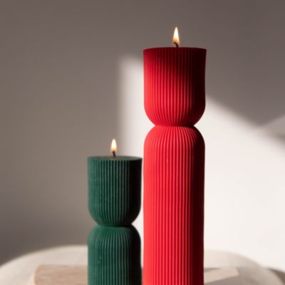 Joso Tall Ridged Candle, 17 oz.