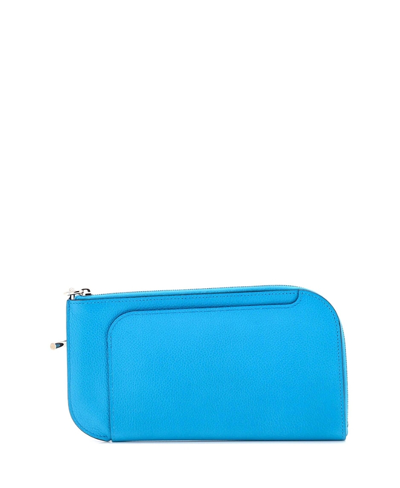 Pre-owned Pre-owned Hermes Hermes Gm Strap Phone Case Leather In Blue