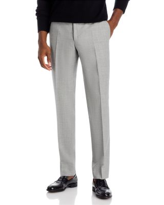 Canali - Capri M&eacute;lange Solid Slim Fit Dress Pants