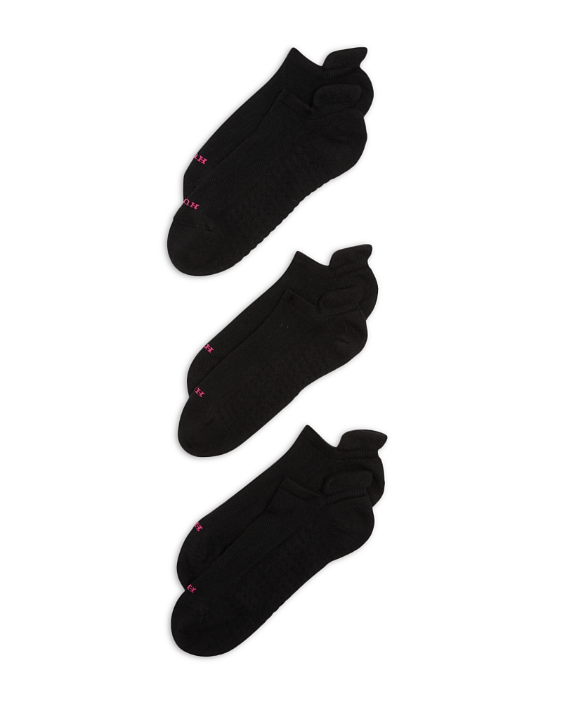 Hue Air Cushion Tab Back No Show Socks 3-pack In Black