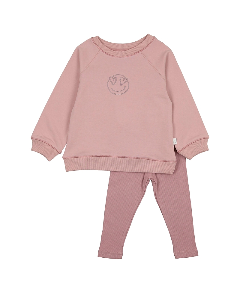 Shop Pouf Baby Unisex Emoji Sweatsuit Set - Baby, Little Kid In Mauve