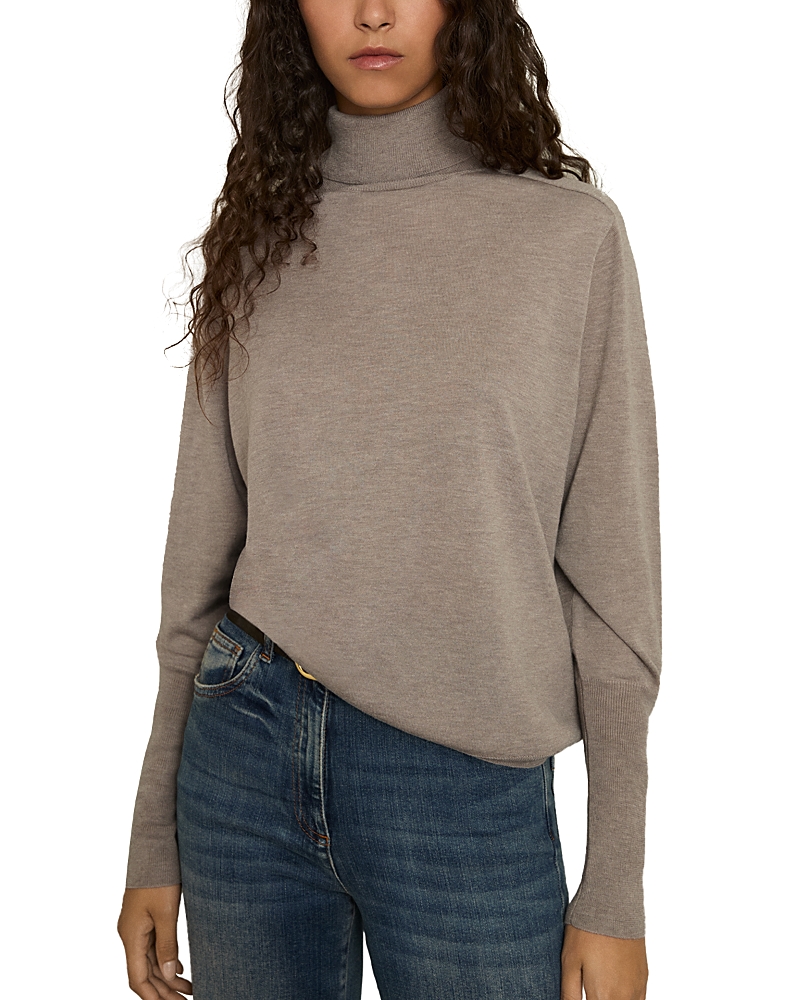Shop Reiss Wren Roll Neck Sweater In Mink