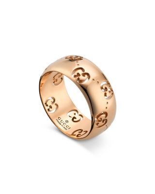 18K Rose Gold Icon Logo Wide Width Band