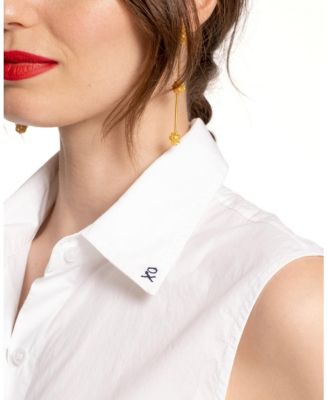  Lizzie Pointed Collar Shell Top