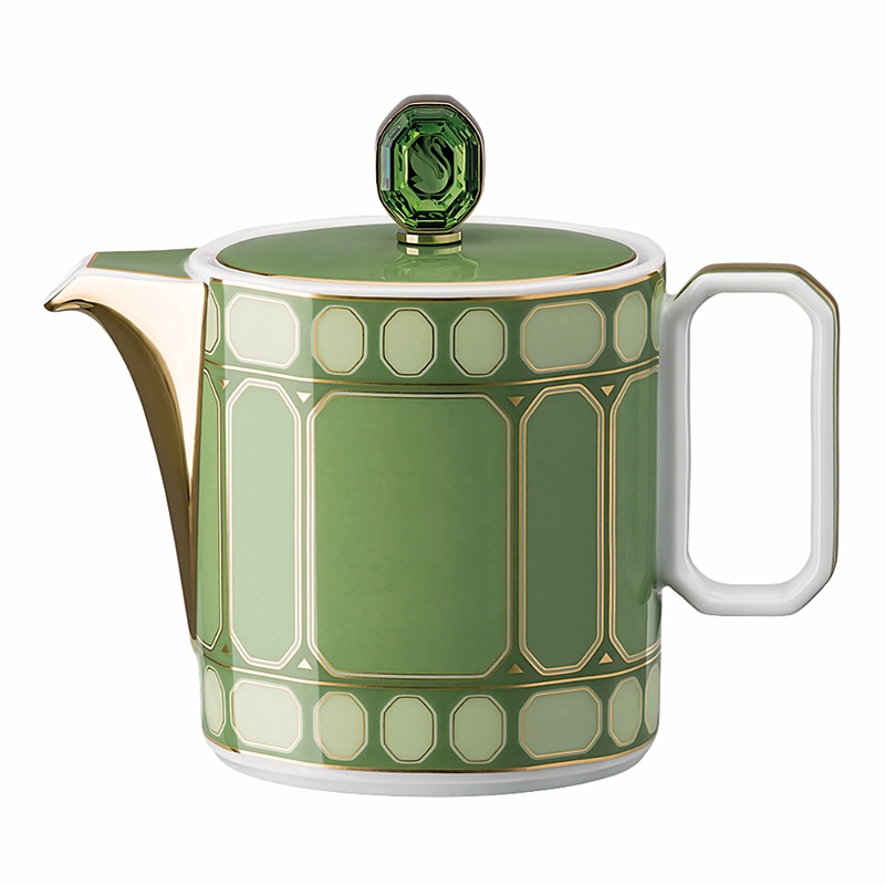 Rosenthal Swarovski Signum 6 Oz. Creamer With Lid In Fern Green In Green