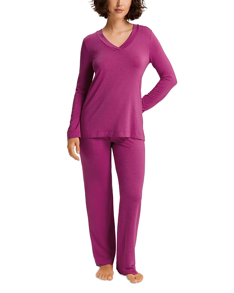 HANRO CHAMPAGNE LONG SLEEVE PAJAMA SET