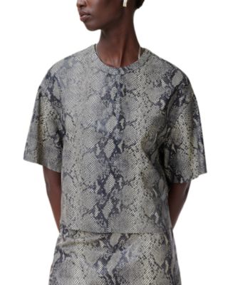 ALLSAINTS - Renai Snake Print Leather Tee