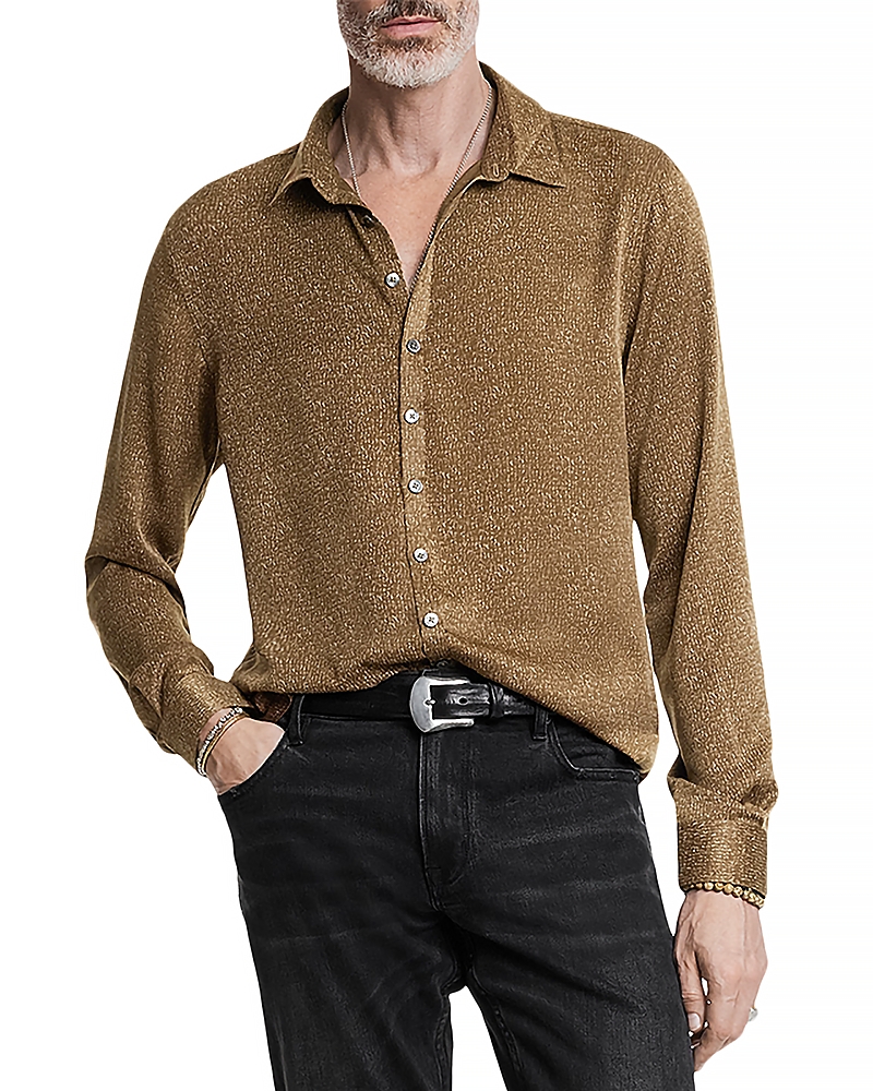 John Varvatos Regular Fit Bucks Shirt In Sienna Brown