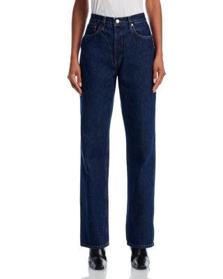 90s High Rise Loose Straight Jeans in Heritage Rinse 