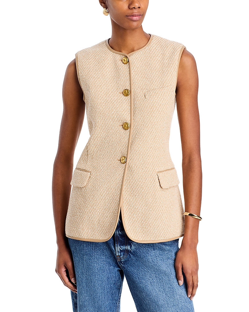 Rag & Bone Bartlet Tween Sleeveless Blazer In Beige