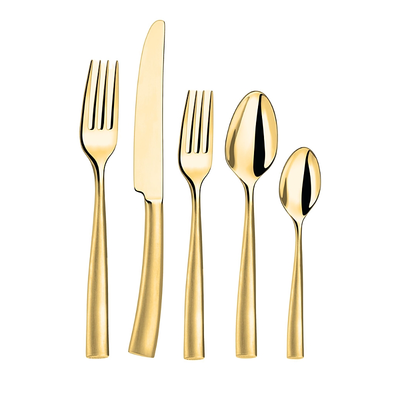 Couzon Silhouette Gold 5 Piece Place Setting In Gold
