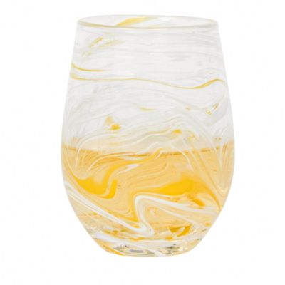 Puro Marbled Stemless Wine Glass