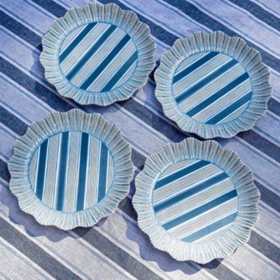Cabana Stripe Melamine Dinner Plate, Set of 4