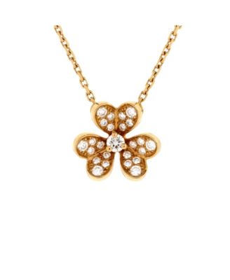 Pre-Owned Van Cleef & Arpels - Mini Frivole Pendant Necklace 18K Gold with Pave Diamonds