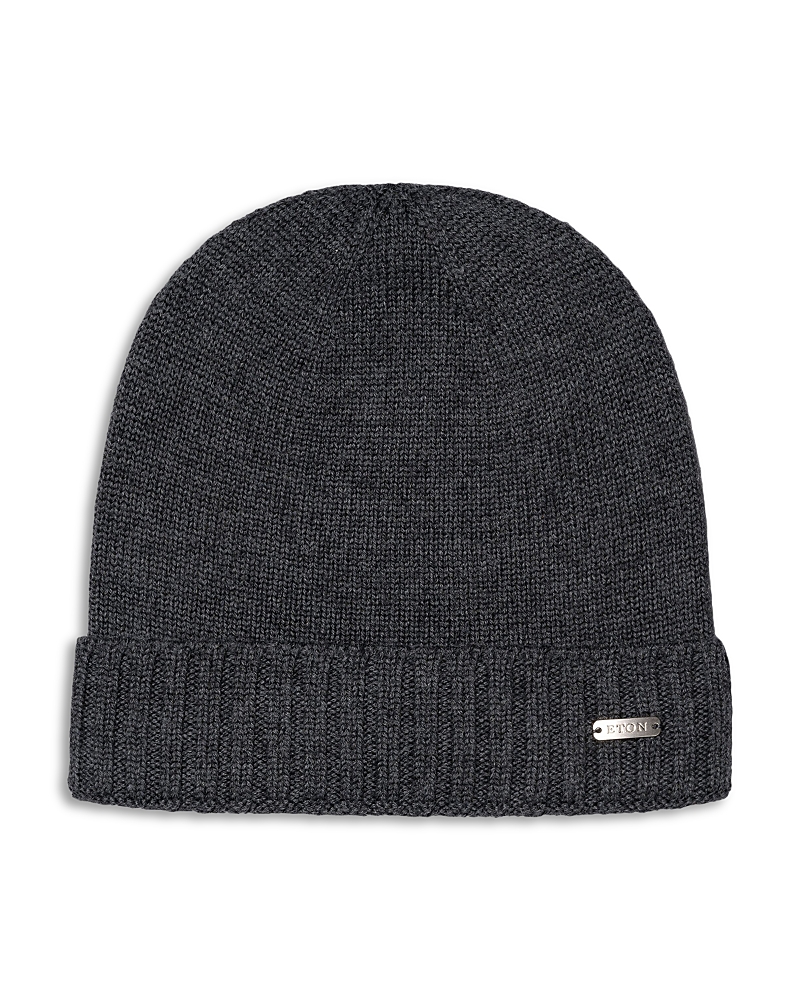 Eton Wool Beanie In Dark Grey