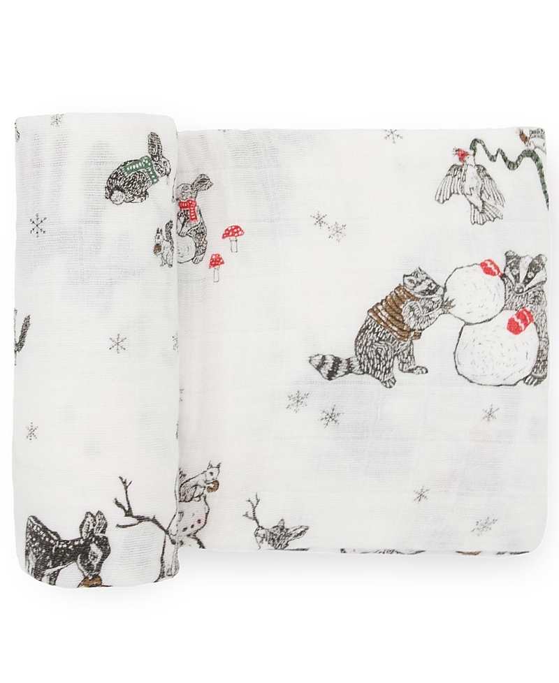 Little Unicorn Cotton Muslin Swaddle Blanket In Snow Day