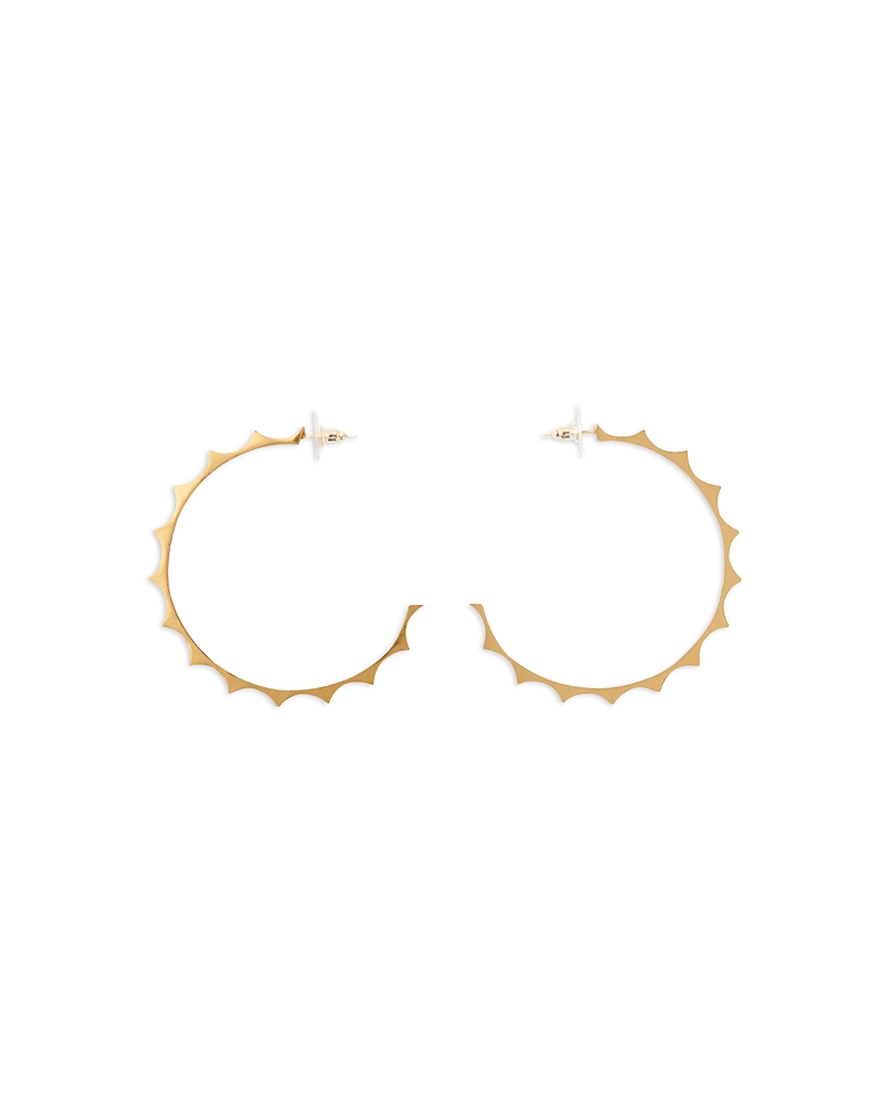 Maje Womens Spiky Gold-plated Brass Hoop Earrings Or In Gold