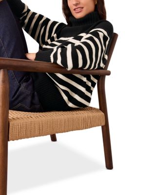 High Neck Striped Wool Sweater