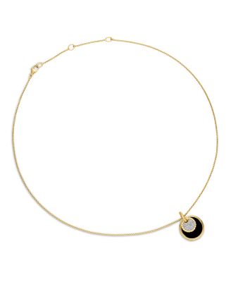 18K Yellow Gold DY Elements&reg; Black Onyx, Mother-of-Pearl & Diamond Convertible Pendant Necklace, 17"