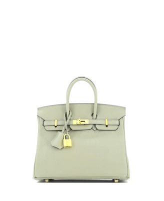 Pre-Owned Hermes Pre-Owned Hermes Birkin 25 Handbag Green Swift with Gold Hardware