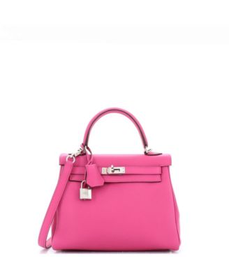 Pre-Owned Hermes Pre-Owned Hermes Kelly 25 Handbag Pink Togo with Palladium Hardware