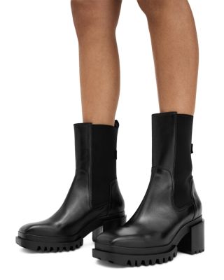 Women's Skarlet Square Toe Stretch Block Heel Ankle Boots