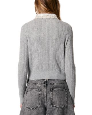 Cardigan with Jewelry Collar